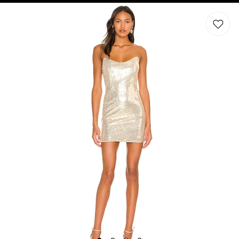 Superdown mini dress in gold sequins